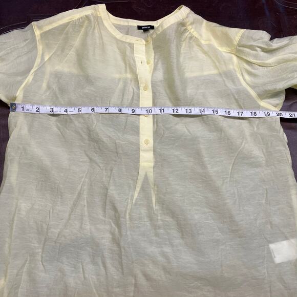 Express Button Front Lightweight Sheer Yellow Blouse Womens small Beach‎ summer - Picture 13 of 14